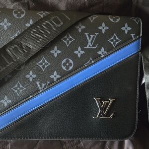 Louis Vuitton Monogram Black and Blue Messenger Bag